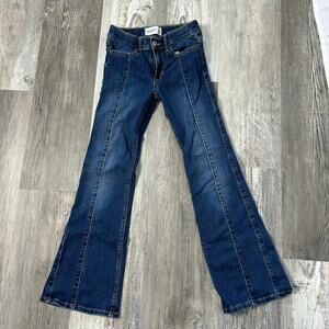 Abercrombie Kids High Rise Flare Jeans Size 7/8 Blue Stretch Denim
